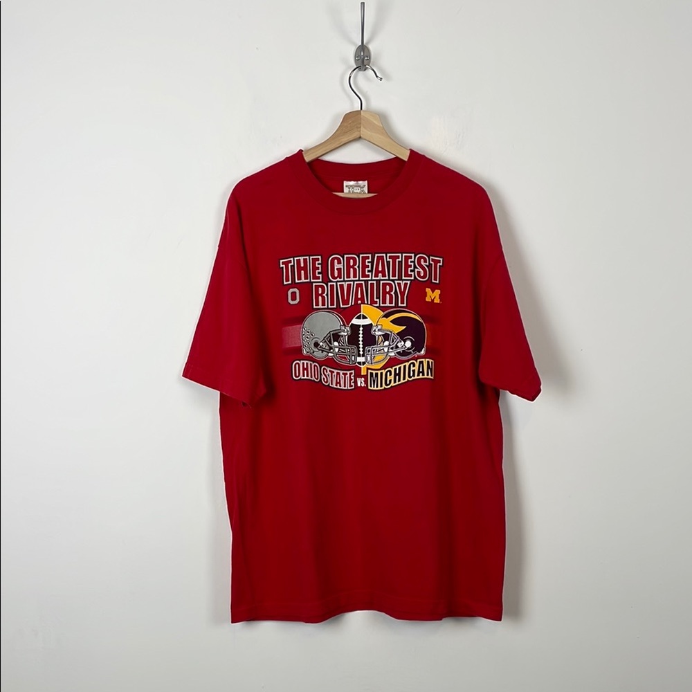 Ohio State vs Michigan The Greatest Rivalry Red Graphic Men's XL Stretch T-Shirt